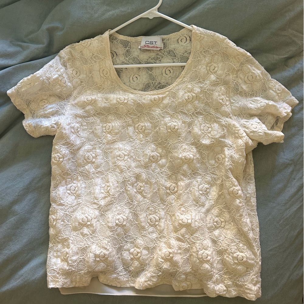Vintage cream floral shirt